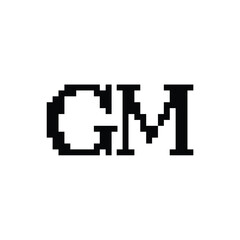 Obraz premium GM monogram logo design letter text name symbol monochrome logotype alphabet character simple logo
