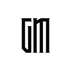 GM monogram logo design letter text name symbol monochrome logotype alphabet character simple logo