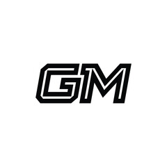 GM monogram logo design letter text name symbol monochrome logotype alphabet character simple logo