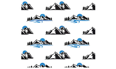 mountain silhouette icon vector