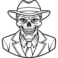 Skull in retro vintage style. Vector illustration.