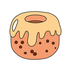 Easter cake color icon. Cartoon sweet bakery food pictogram