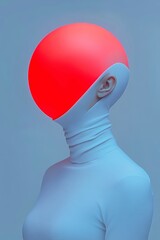 Creative collision of color and light featuring a female model with a surrealistic headpiece on a minimalist magazine cover