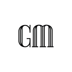 GM monogram logo design letter text name symbol monochrome logotype alphabet character simple logo