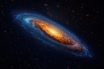 Obraz premium Stunning spiral galaxy illuminated by bright stars in the vast cosmos