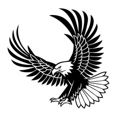Powerful Eagle Silhouette for Tattoo & Graphic Design