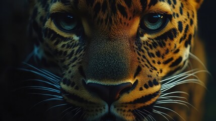 Obraz premium majestic leopard close-up portrait