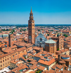 The Cathedral and the Baptistery of Cremona, aerial view, Assumption of the Blessed Virgin Mary