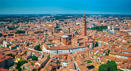 The Cathedral and the Baptistery of Cremona, aerial view, Assumption of the Blessed Virgin Mary