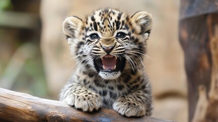 adorable amur leopard cub