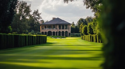 Obraz premium luxurious golf course mansion