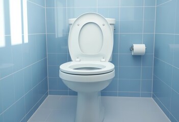 Bright blue toilet brush, clean design, isolated, tools, new