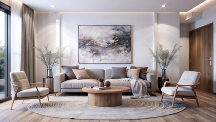Modern interior living room with minimalist design