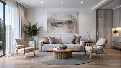 Modern living room with a minimalist design