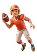 3D Quarterback Throwing a Pass – Dynamic Football Player in Action, Transparent PNG

