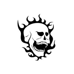 skull in flames Print