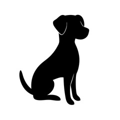 dog black silhouette vector, Simple silhouette Design vector icon with white background.