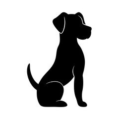 dog black silhouette vector, Simple silhouette Design vector icon with white background.