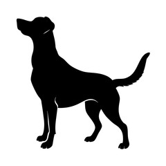 Dog black silhouette vector, Simple silhouette Design vector icon with white background.