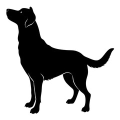Dog black silhouette vector, Simple silhouette Design vector icon with white background.