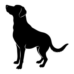 Dog black silhouette vector, Simple silhouette Design vector icon with white background.