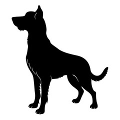 Dog black silhouette vector, Simple silhouette Design vector icon with white background.