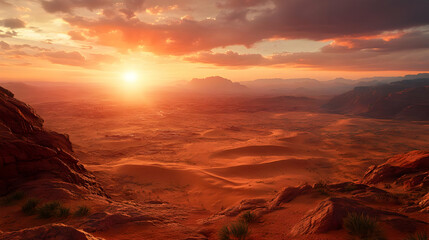 Fototapeta premium Desert Landscape Sunset Vista From Mountain Top