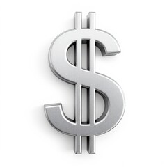 Obraz premium Sleek silver dollar sign icon representing financial savings and investment