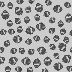 Man face with helmet and glasses solid seamless pattern, construction theme. Vector graphics. Worker head protection, safety sign background, filled with glyphs icon.