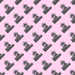 Ground cut and house foundation solid seamless pattern, construction theme. Vector graphics. Foundation plan for cottage building sign with background, repeat glyph icon.