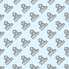 Ground cut and house foundation line seamless pattern, construction theme. Vector graphics. Foundation plan for cottage building sign with background, repeat line icon.