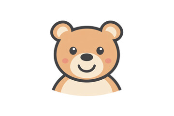 A cartoon teddy bear with a smile on its face