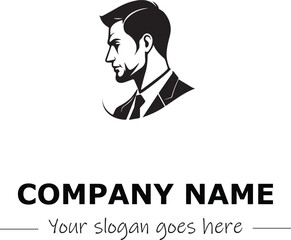 a man silhouette black and white for logo company vector image