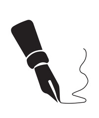 Minimalist Ink Pen Silhouette Illustration for Writing & Design