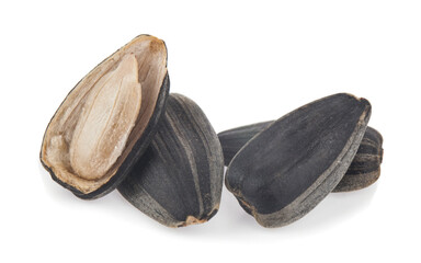 Sunflower seeds isolated on white background.