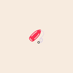 Lifebuoy icon flat vector design. 