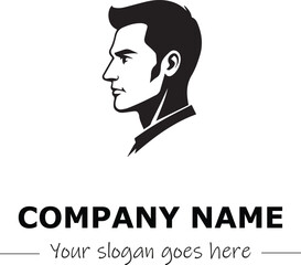 a man silhouette black and white for logo company vector image