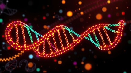 Glowing DNA Helix Genetic Code Science Biology Research Healthcare