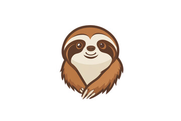 Obraz premium A cute brown and white sloth with a smile on its face