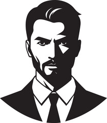 a man silhouette black and white for logo company vector image