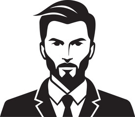 a man silhouette black and white for logo company vector image