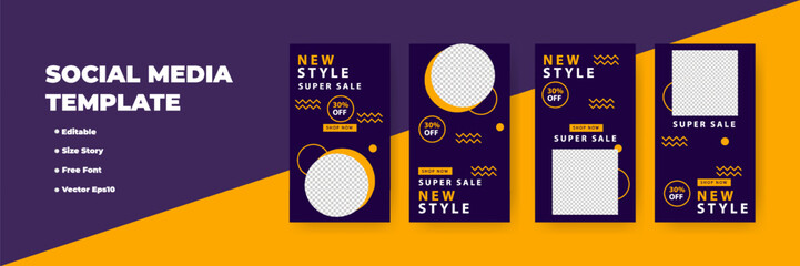 Editable Social Media Template for Size Story Posts