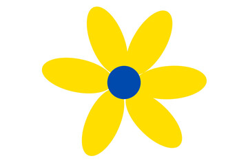 A yellow flower illustration on white background 