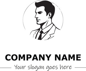 a man silhouette black and white for logo company vector image