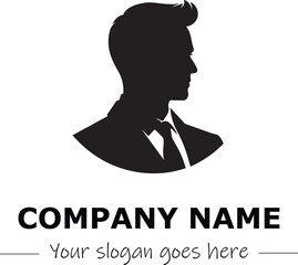 a man silhouette black and white for logo company vector image