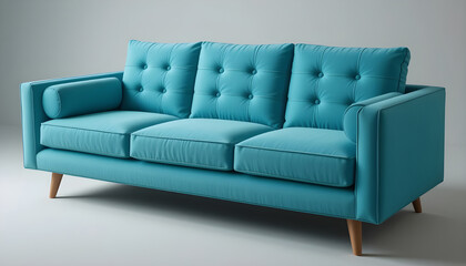 Fototapeta premium Teal Mid-Century Modern Sofa Showcase