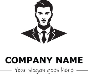 a man silhouette black and white for logo company vector image
