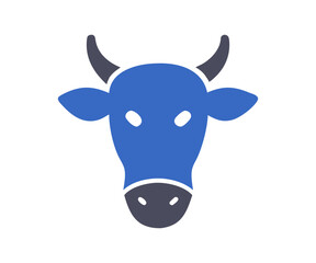 Bull head silhouette. Bull icon vector, filled flat sign, Symbol, logo illustration