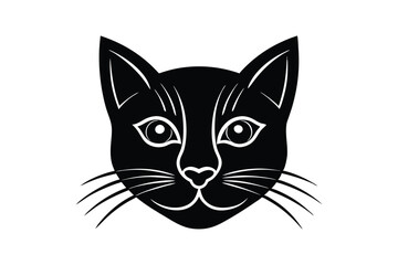 Fototapeta premium A black and white silhouette vector art of a cat?s face.eps