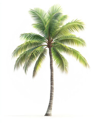 Obraz premium Tall palm tree isolated on white background